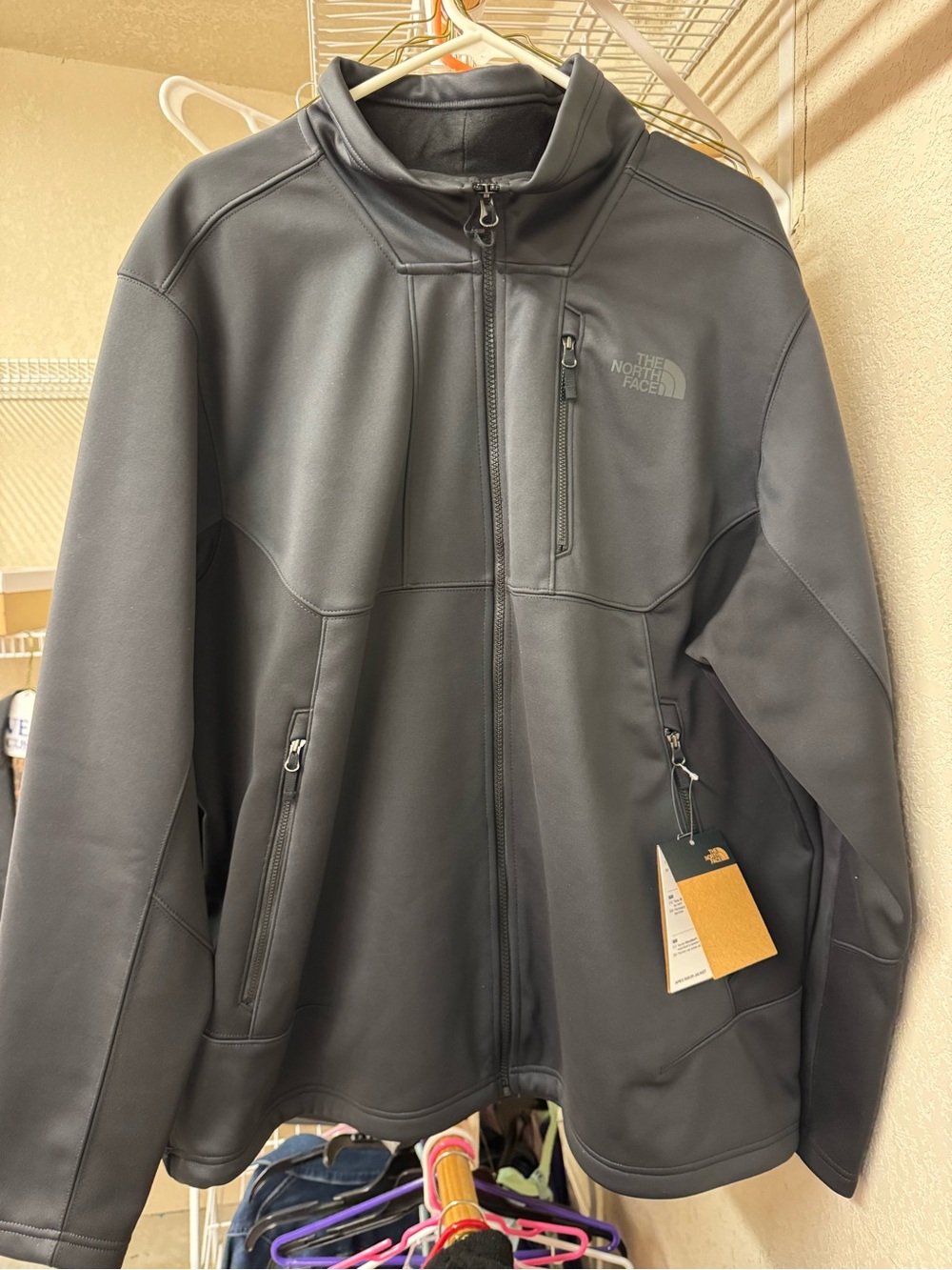 The North Face Men's Black Softshell Jacket with Zip Pockets